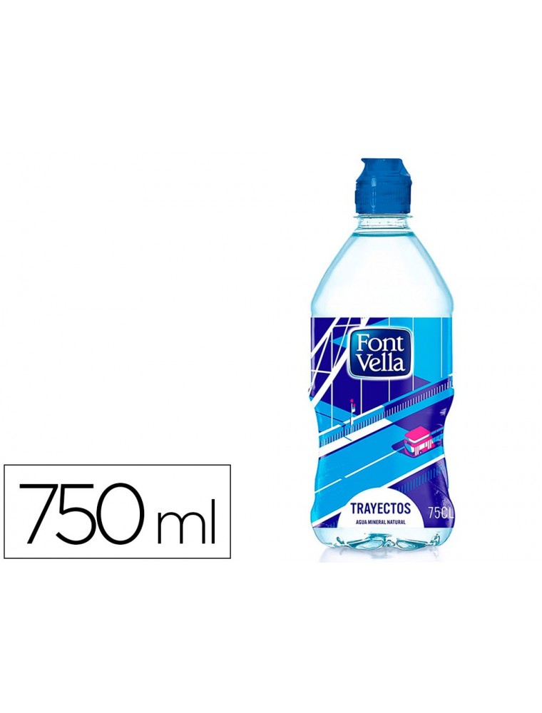 Agua mineral natural font vella botella de 750 ml