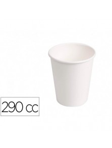 Vaso de carton biodegradable blanco 290 cc paquete de 50 unidades