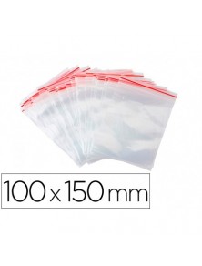 Bolsa plastico autocierre q-connect 100x150 mm paquete de 100 unidades
