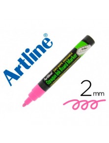 Rotulador artline pizarra epd-4 color rosa fluorescente opaque ink board punta redonda 2 mm