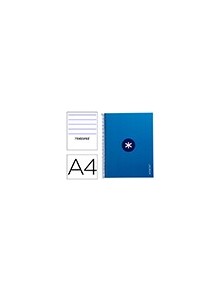 Cuaderno espiral liderpapel a4 micro antartik tapa forrada80h 90 gr horizontal 1 banda 4 taladros color azul oscuro