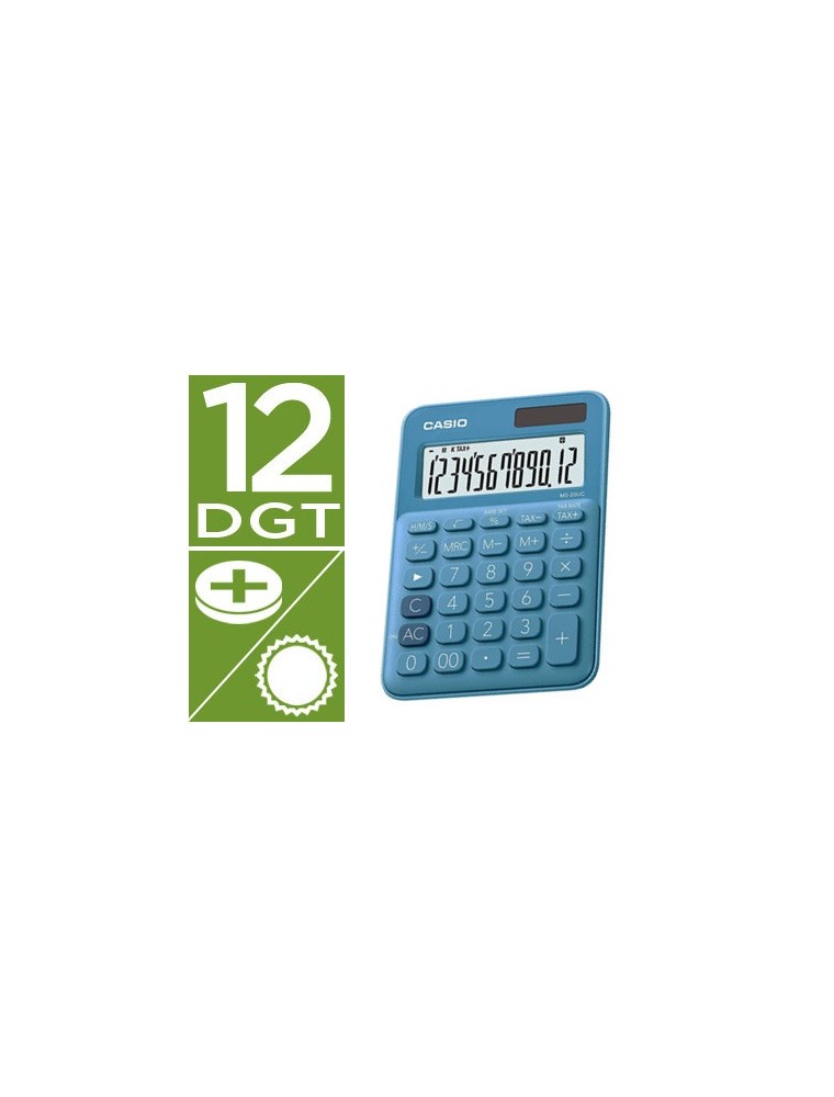 Calculadora casio ms-20uc-bu sobremesa 12 digitos tax - color azul