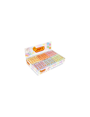 Plastilina jovi 70 tamaño pequeño caja de 30 unidades colores pastel surtidos 50g