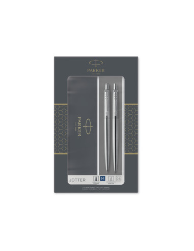 Juego parker jotter duo acero ct boligrafo + portaminas