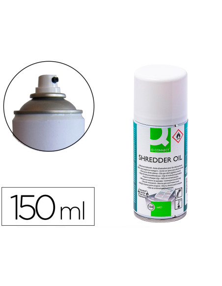 Aceite lubricante q-connect en spray para destructora de documentos bote de 150 ml