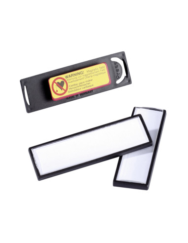 DURABLE CLIP CARD PORTANOMBRES CON IMÁM 17X67MM NEGRO/TRANSPARENTE