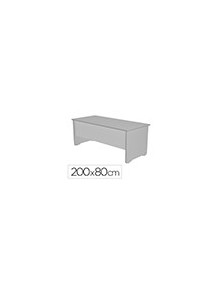 Mesa de oficina rocada work 2004ab02 aluminiogris 200x80 cm