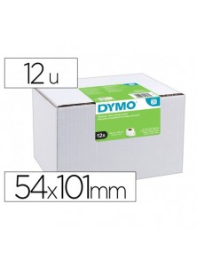 Etiqueta adhesiva dymo labelwriter enviotarjetas de identificacion blanca 54x101 mm pack 12 rollos