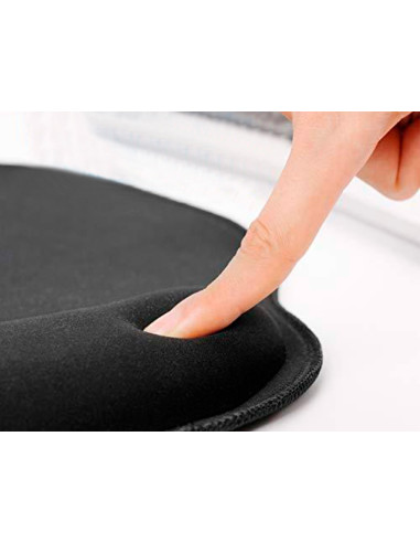 Alfombrilla para raton q-connect con reposamuñecas ergonomica de gel color negro 225x240x20 mm