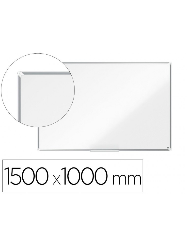 Pizarra blanca nobo premium plus acero vitrificado magnetica 1500x1000 mm.