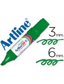 Rotulador artline marcador permanente ek-50 verde -punta biselada 6 mm -papel metal y cristal