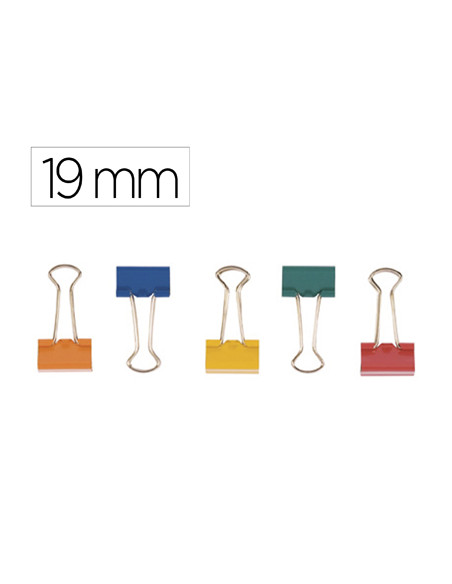 Pinza metalica q-connect reversible n.1 19 mm caja de 10 unidades colores surtidos