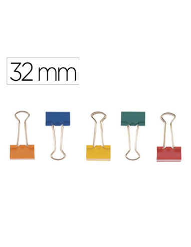 Pinza metalica q-connect reversible n.3 32 mm caja de 10 unidades colores surtidos