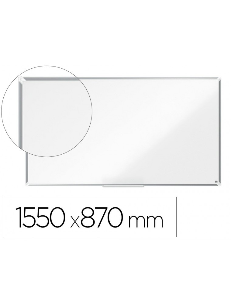 Pizarra blanca nobo premium plus acero lacado formato panoramico 70 magnetica 1550x870 mm