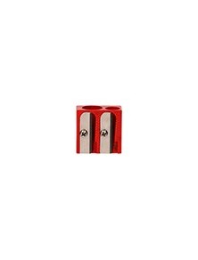 Sacapuntas liderpapel metalico cuña 2 usos color rojo