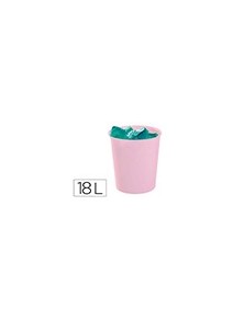 Papelera plastico archivo 2000 ecogreen 100 reciclada 18 litros color rosa pastel