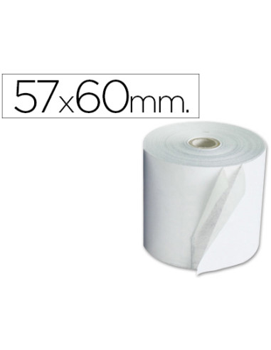 EXACOMPTA BOBINAS PARA CALCULADORAS Y CAJAS 60GR 57X60X12X44 - 1 PLIEGUE OFFSET BLANCO PAQ. 10UD