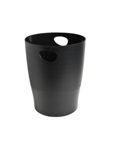 Papelera plastico exacompta ecoblack negro 15 litros