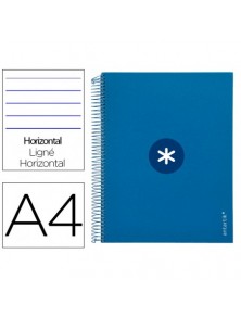 Cuaderno espiral liderpapel a4 micro antartik tapa forrada120h 100 gr horizontal 5 banda4 taladros color azul oscuro