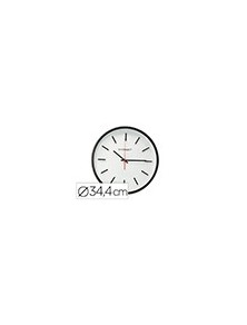 Reloj q-connect de pared de plastico redondo 34,4 cm movimiento silencioso color negro