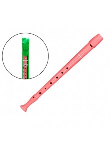 Flauta hohner 9508 color coral funda verde y transparente