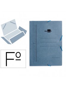 Carpeta liderpapel gomas folio 3 solapas carton pintado azul 410 gm2