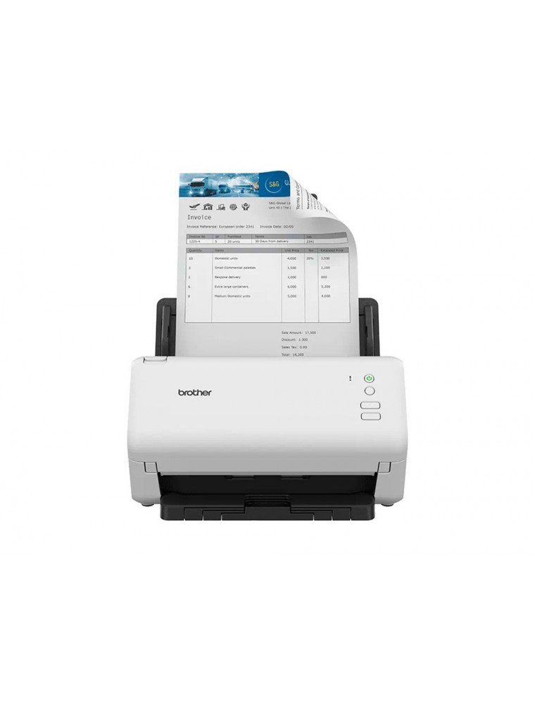 Escaner brother sobremesa ads4100 doble cara tamaño a4 resolucion 600 ppp velocidad 35 ppm usb 3.0