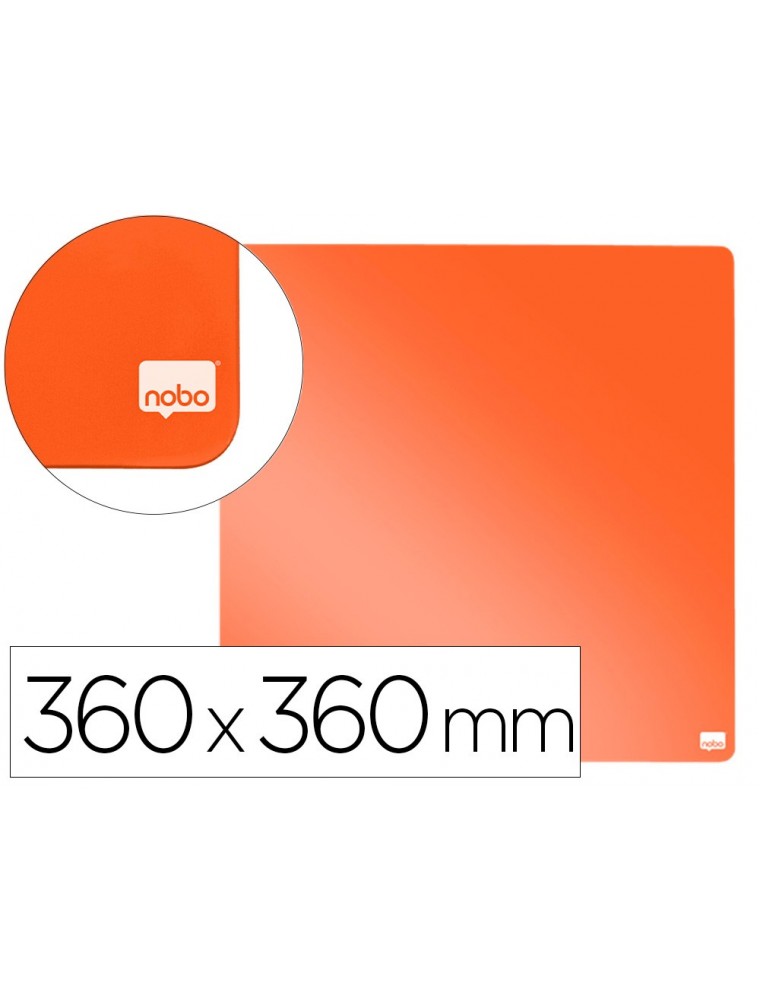 Pizarra nobo magnetica para el hogar color naranja 360x360 mm