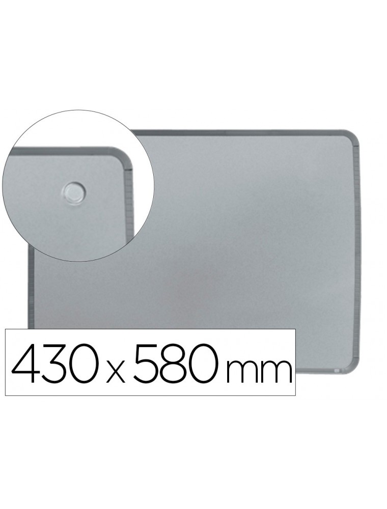 Pizarra nobo magnetica para el hogar acero marco slim plata 430x580 mm
