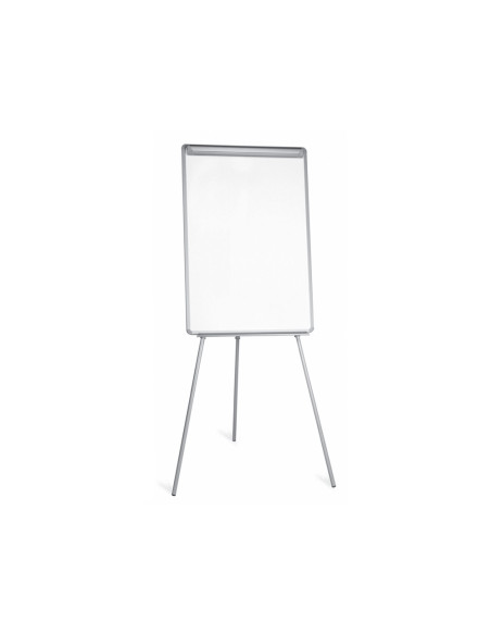 Pizarra blanca q-connect con tripode regulable 90x70x195cm y brazos extensibles para conferencias superficie lacada