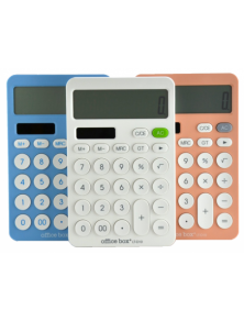 Calculadora de mesa O. Box 12 dígitos blanca
