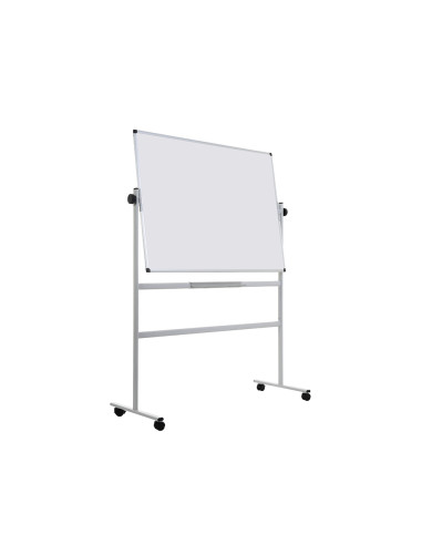 Pizarra blanca q-connect doble cara melamina marco de aluminio 120x90 cm giratoria