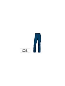 Pantalon de trabajo deltaplus cintura elastica 5 bolsillos color azul marino  naranja talla xxl