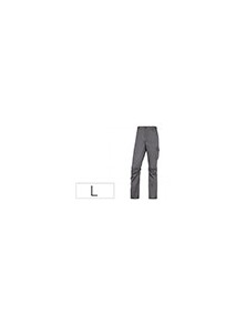 Pantalon de trabajo deltaplus cintura elastica 5 bolsillos color gris  negro talla L.