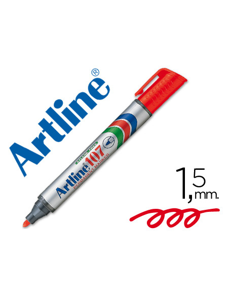 Rotulador artline marcador permanente 107 rojo punta redonda