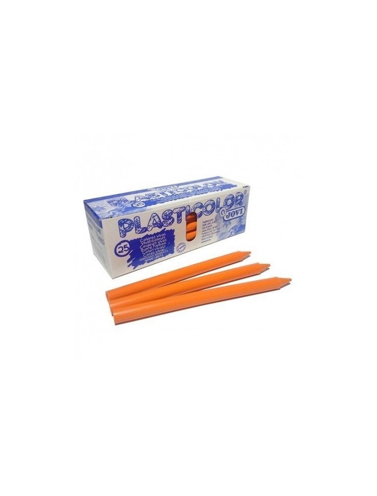 Lápices de cera plasticolor - caja de 25 unidades naranja jovi