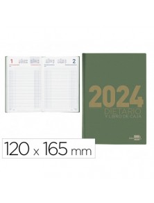 Dietario liderpapel 12x16,5 cm 2024 octavo color verde papel 70 gr.