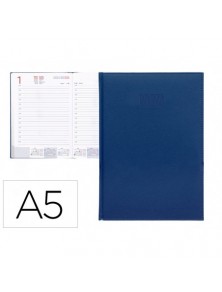Agenda encuadernada liderpapel creta 15x21 cm 2024 semana vista color Azul papel 70 gr.