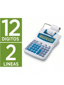 Calculadora ibico 1214x impresora pantalla lcd papel 57 mm 12 digitos impresion bicolor blancoazul