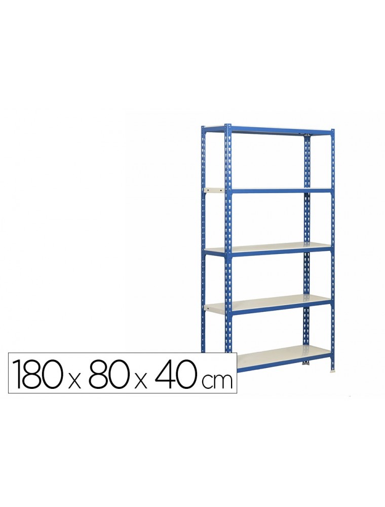 Estanteria metalica simonrack simon click mini 5400 color azulblanco 5 estantes 180 kg por estante 180x80x40 cm
