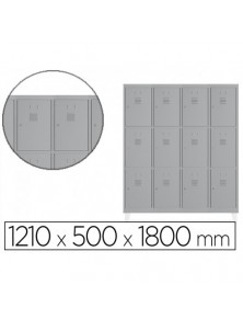 Taquilla metalica rocada 300 4 modulos x 3 puertas gris 1210x500x1800 mm