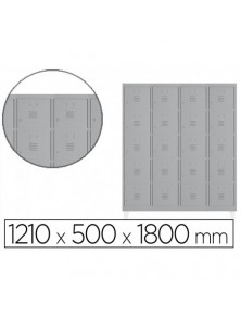 Taquilla metalica rocada 300 4 modulos x 5 puertas gris 1210x500x1800 mm