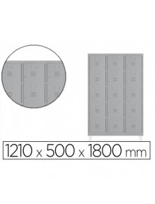 Taquilla metalica rocada 400 3 modulos x 5 puertas gris 1210x500x1800 mm