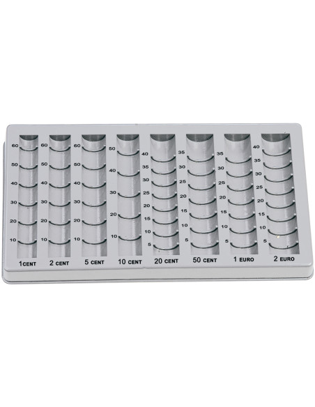 Bandeja portamonedas liderpapel plastico color gris 275x155x24/35 mm