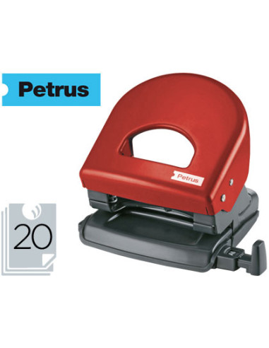 Taladrador petrus 62 color rojo capacidad 20 hojas