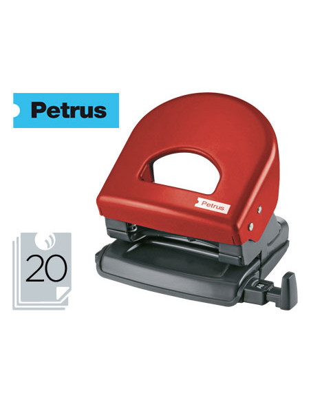 Taladrador petrus 62 color rojo capacidad 20 hojas