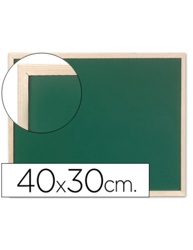 Pizarra verde q-connect marco de madera 40x30 cm sin repisa