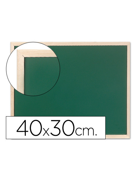 Pizarra verde q-connect marco de madera 40x30 cm sin repisa