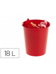 Papelera plastico archivo 2000 ecogreen 100 reciclada 18 litros color rojo 290x310