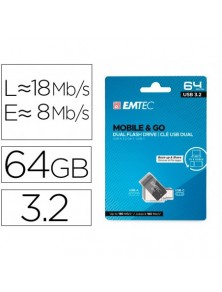 Memoria emtec usb 3.2 dual mobile  go type-c usb 64 gb